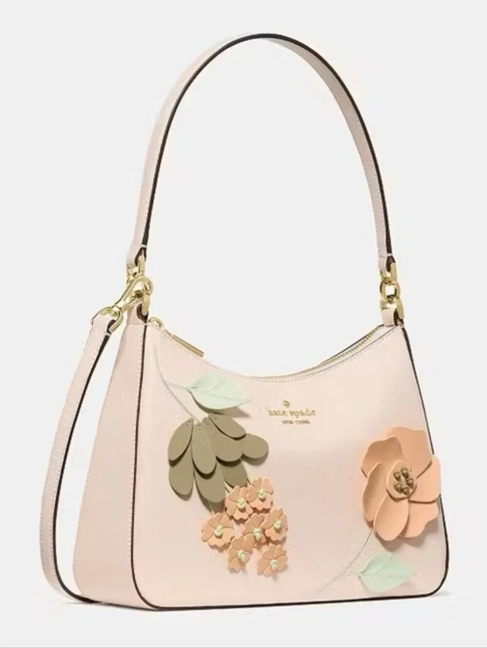 Kate Spade Margot Floral Medium Shoulder Bag, Fresh Peach Multi